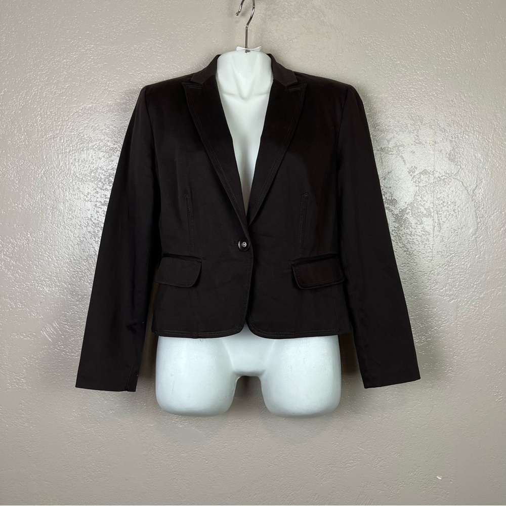 Signature by Larry‎ Levine women long sleeve brown blazer size 12